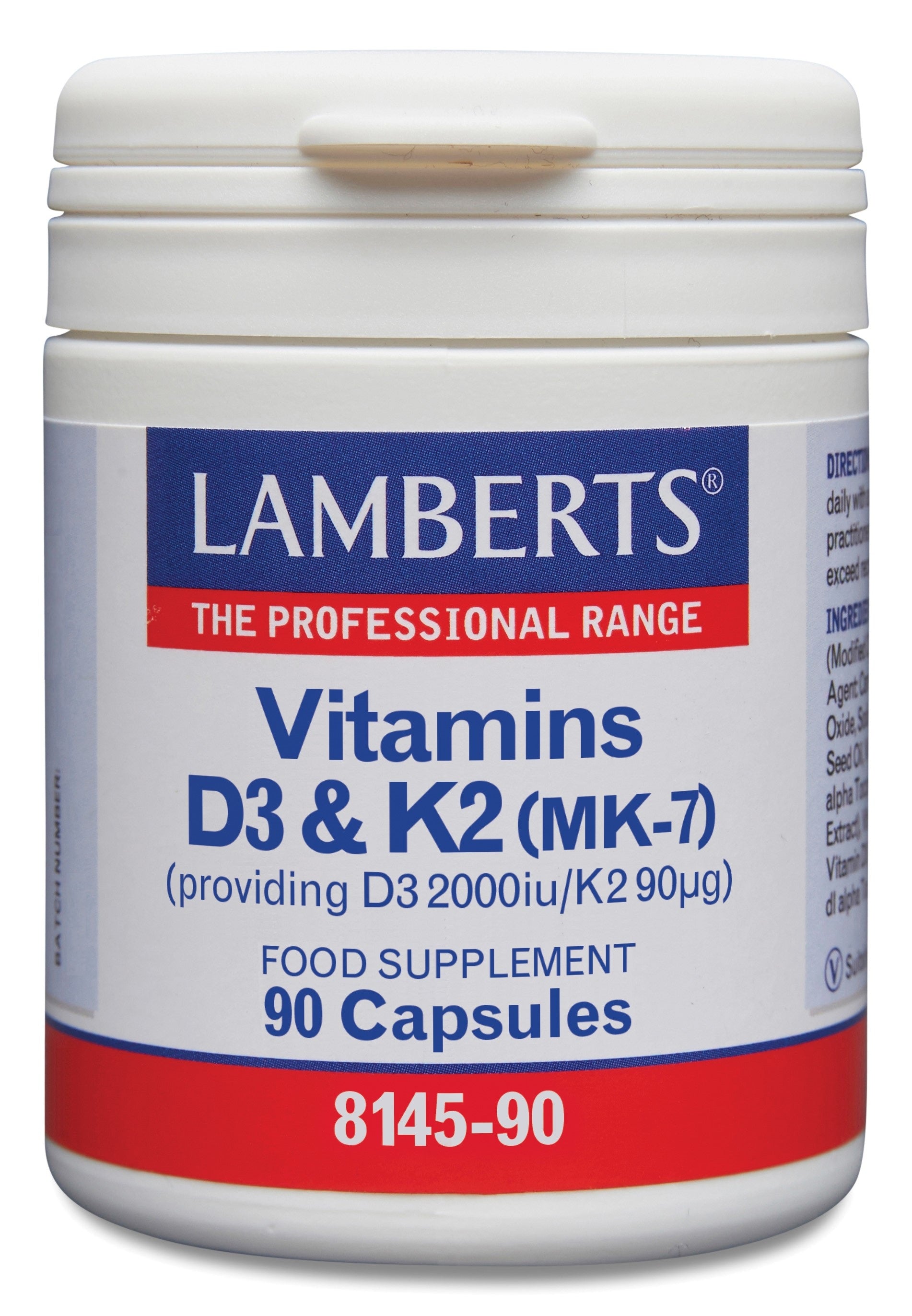 Lamberts Vitamine D3 2000IE en K2 90mcg 90.00 Capsules