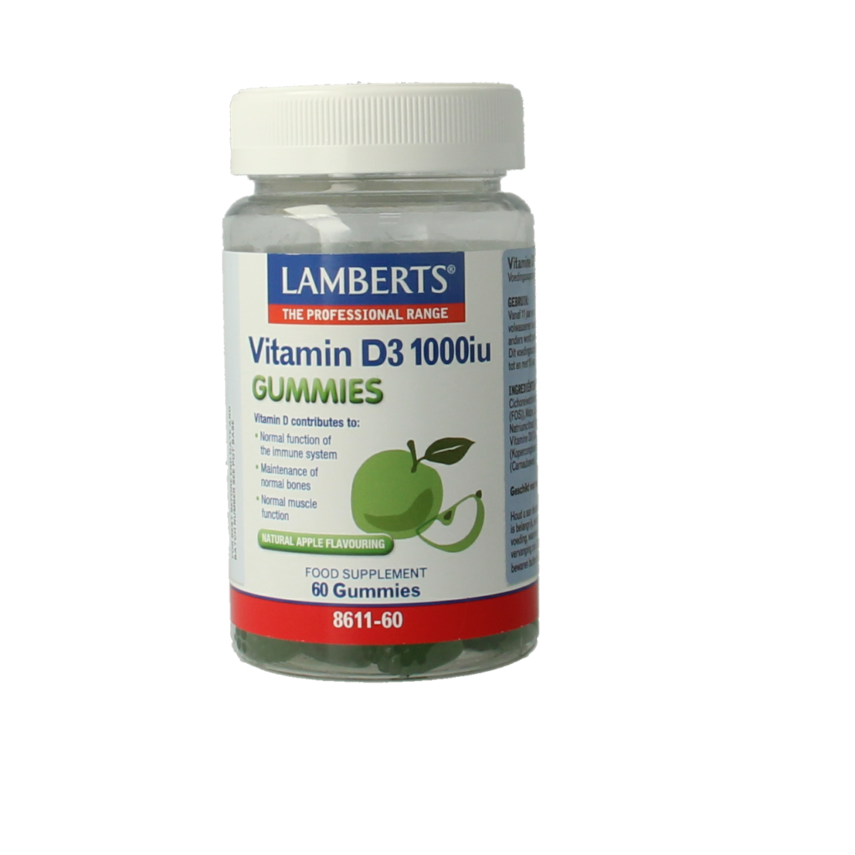 Lamberts Vitamine D3 1000IE gummies 60.00 Gummies