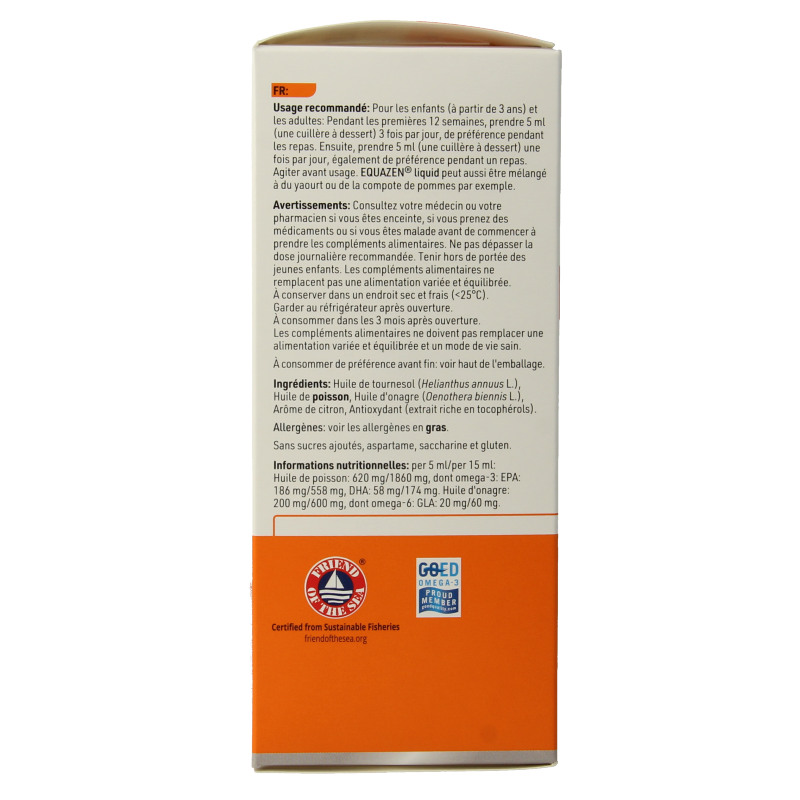 Equazen Equazen liquid citrus omega 3- & 6-vetzuren 200 Milliliter