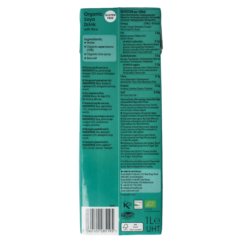 Rude Health Barista soja bio 1 Liter