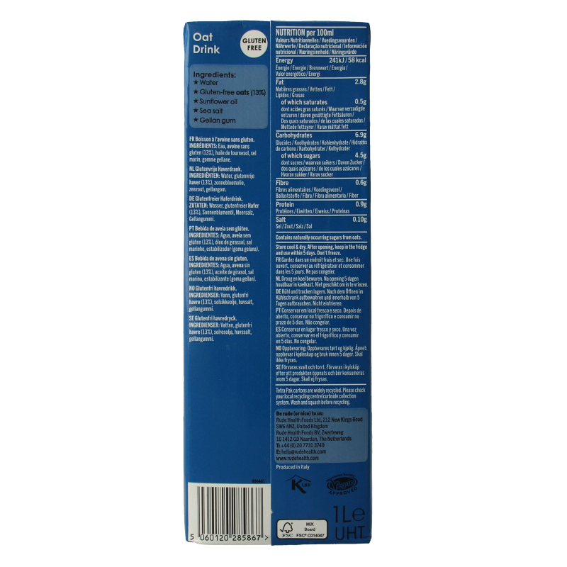 Rude Health Oat barista 1 Liter