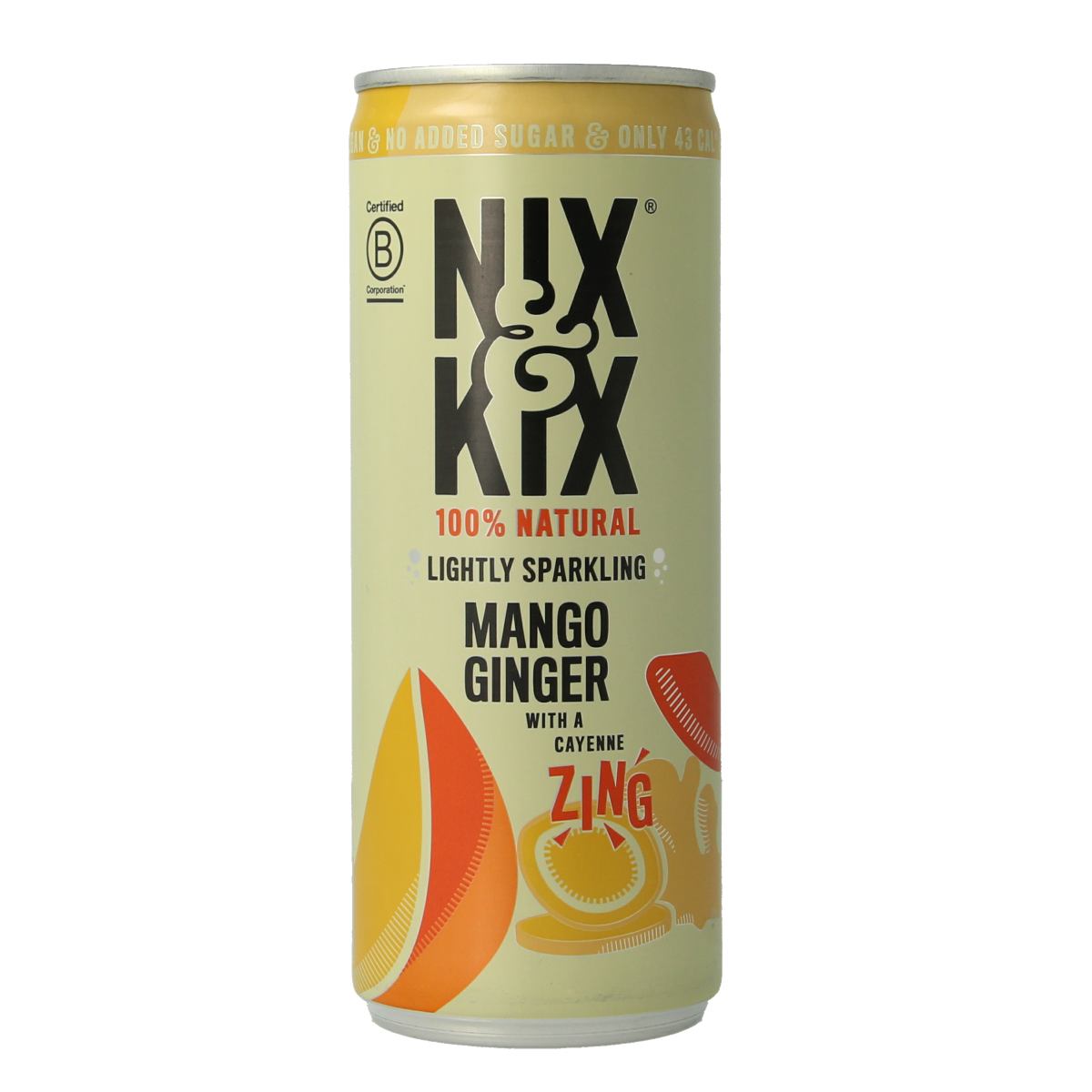 Nix & Kix Mango ginger blikje 250.00 Milliliter