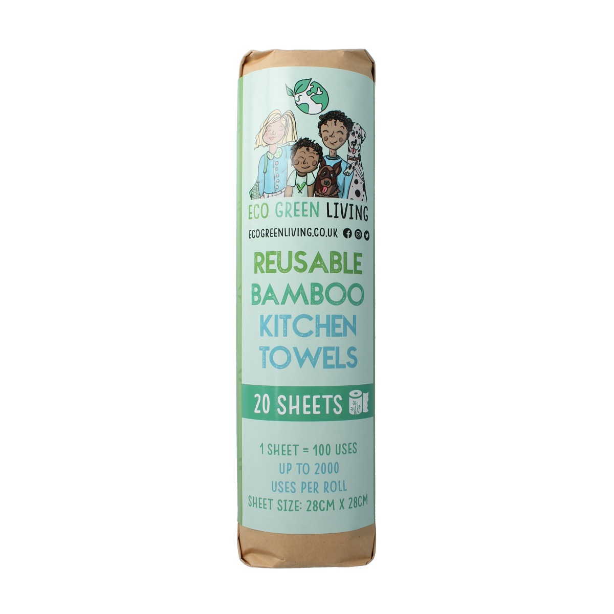 Eco Green Living Keukenrol bamboo 20 vellen 1.00 Rol