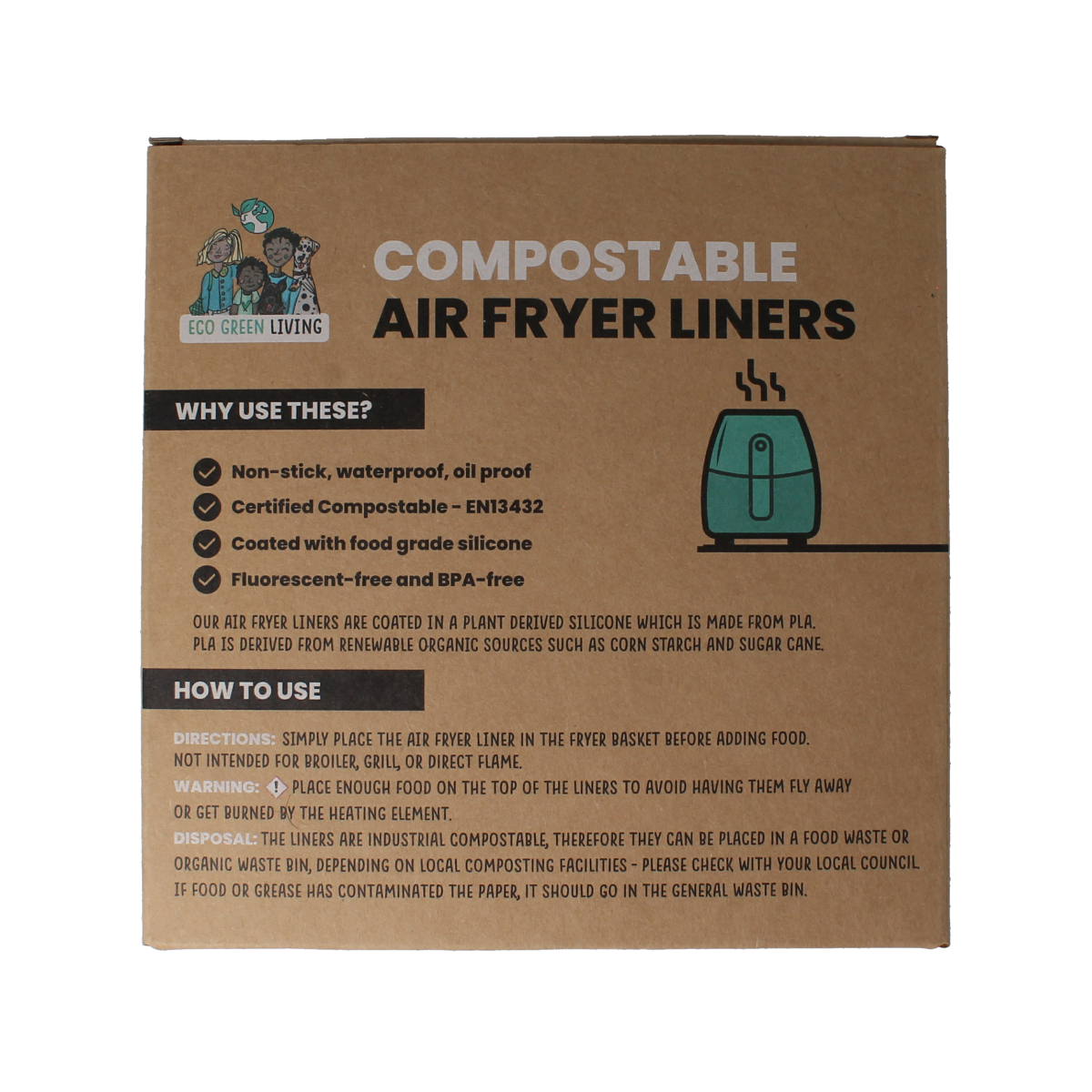 Eco Green Living Bakpapier airfryer 50.00 Stuks