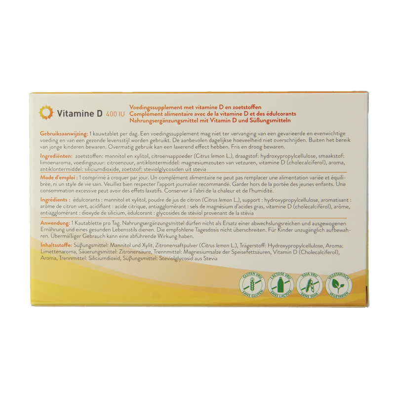 Metagenics Vitamine D 400IU 84 Kauwtabletten