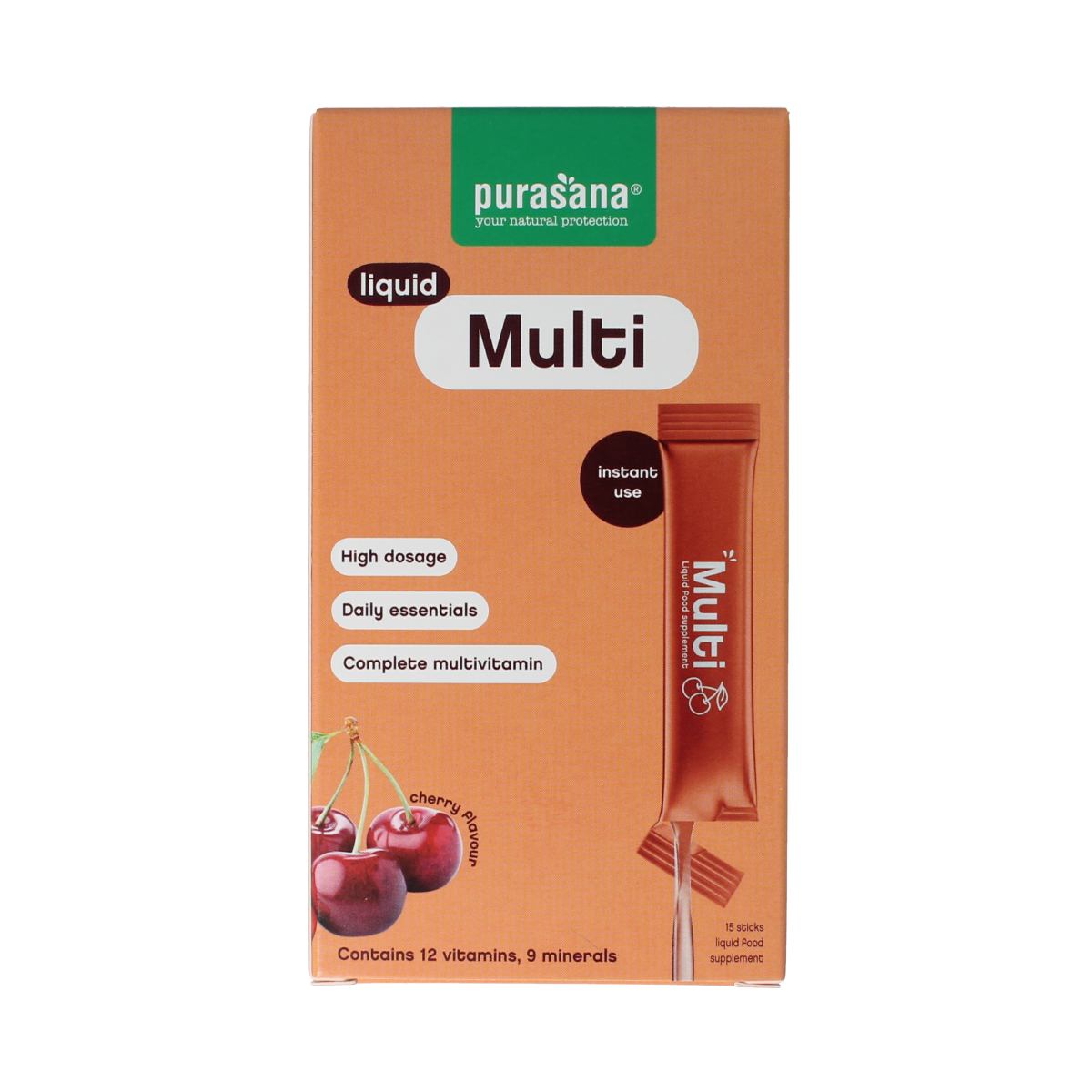 Purasana Multivit liquid gelstick 10ml 15.00 Stuks