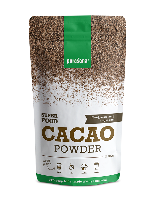Purasana Cacao poeder veganr 200.00 Gram