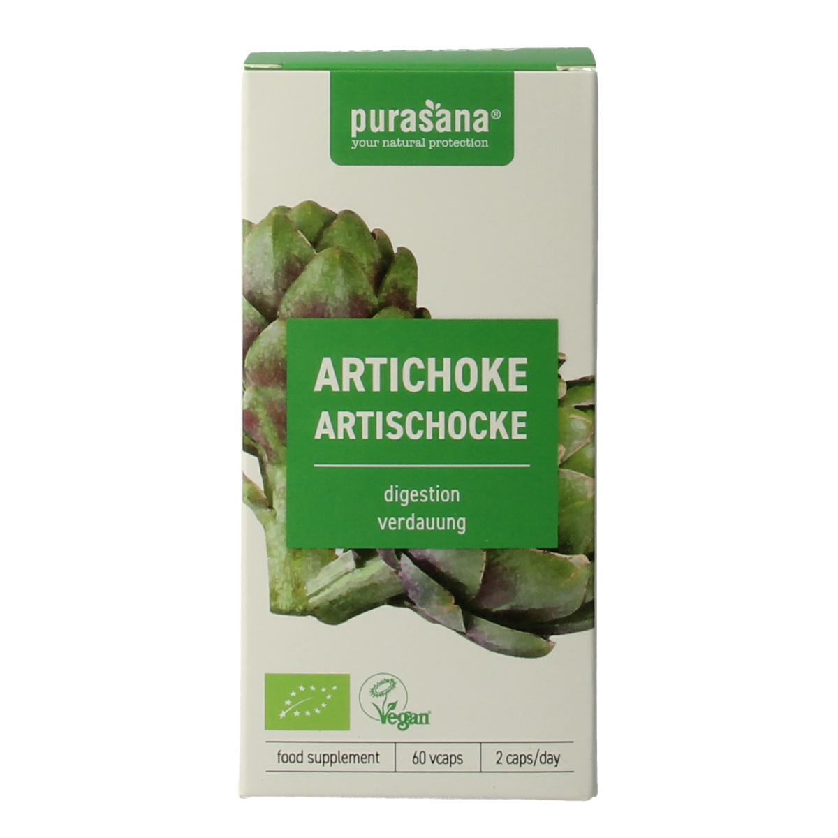 Purasana Artisjok vegan bio 60.00 Vegetarische capsules