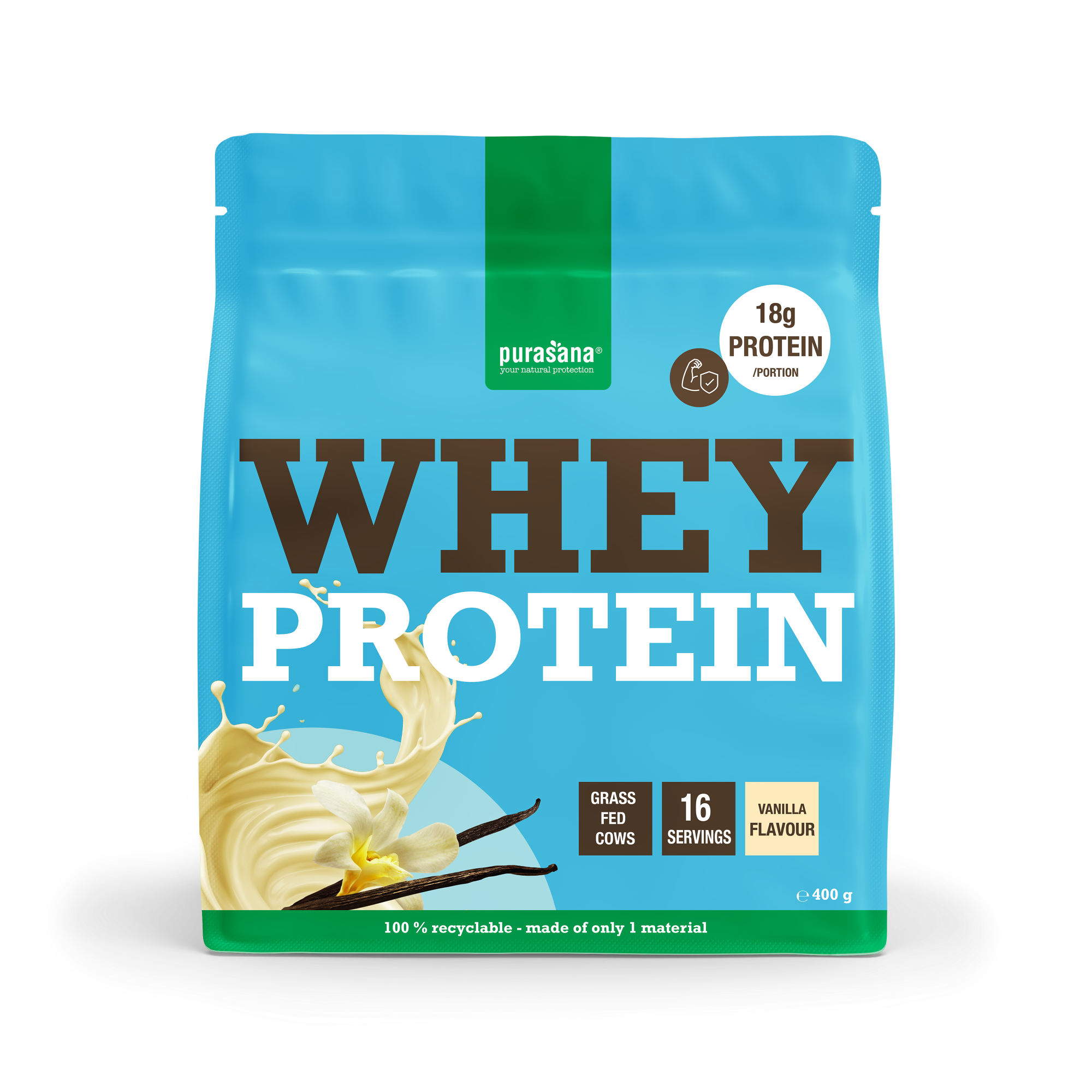 Purasana Whey proteine vanille 400 Gram