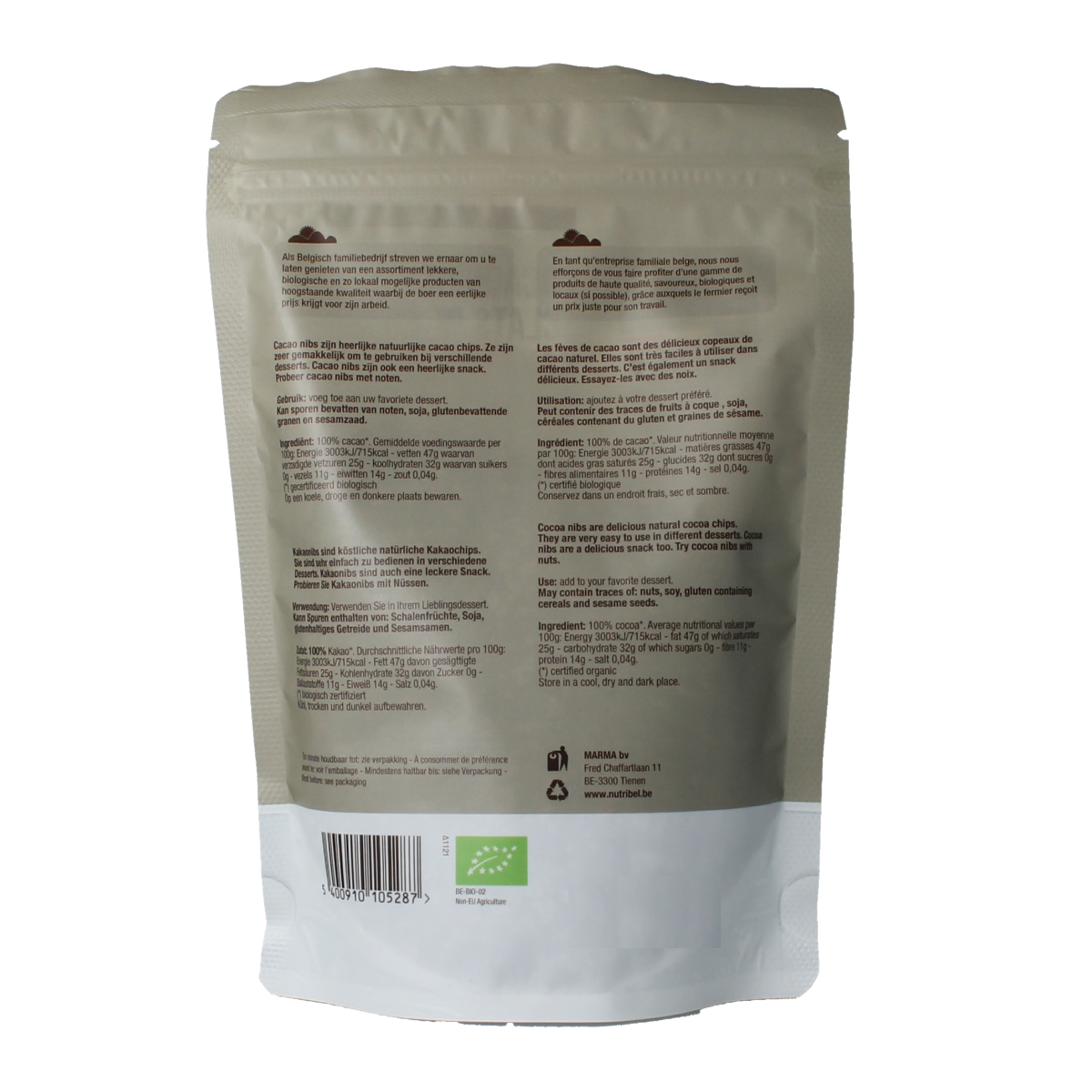 Nutribel Cacao nibs raw bio 200.00 Gram