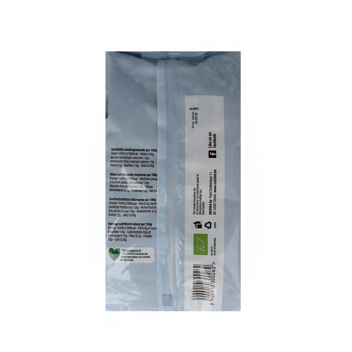 Nutribel Muesli basis bio 500.00 Gram