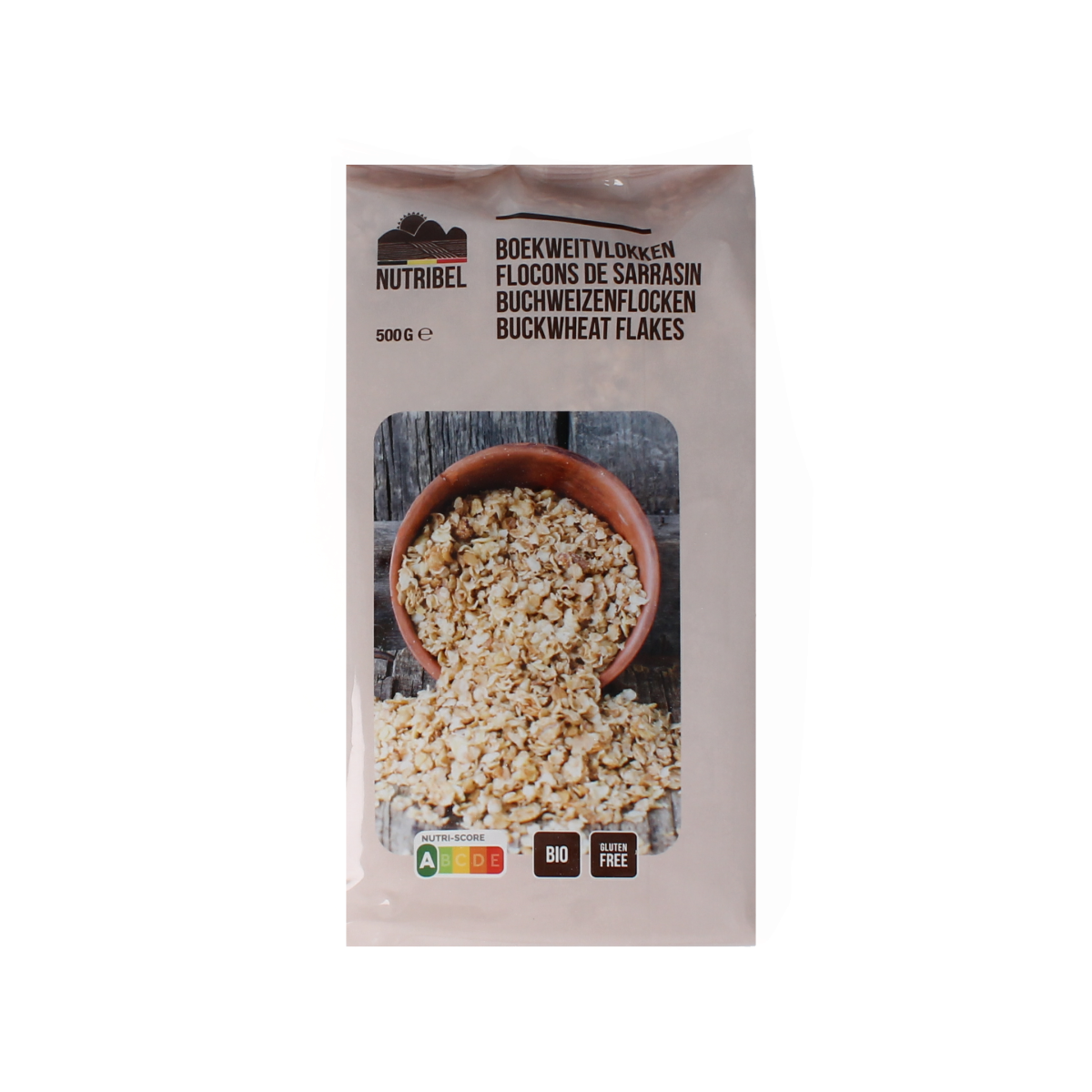 Nutribel Boekweitvlokken glutenvrij bio 500.00 Gram