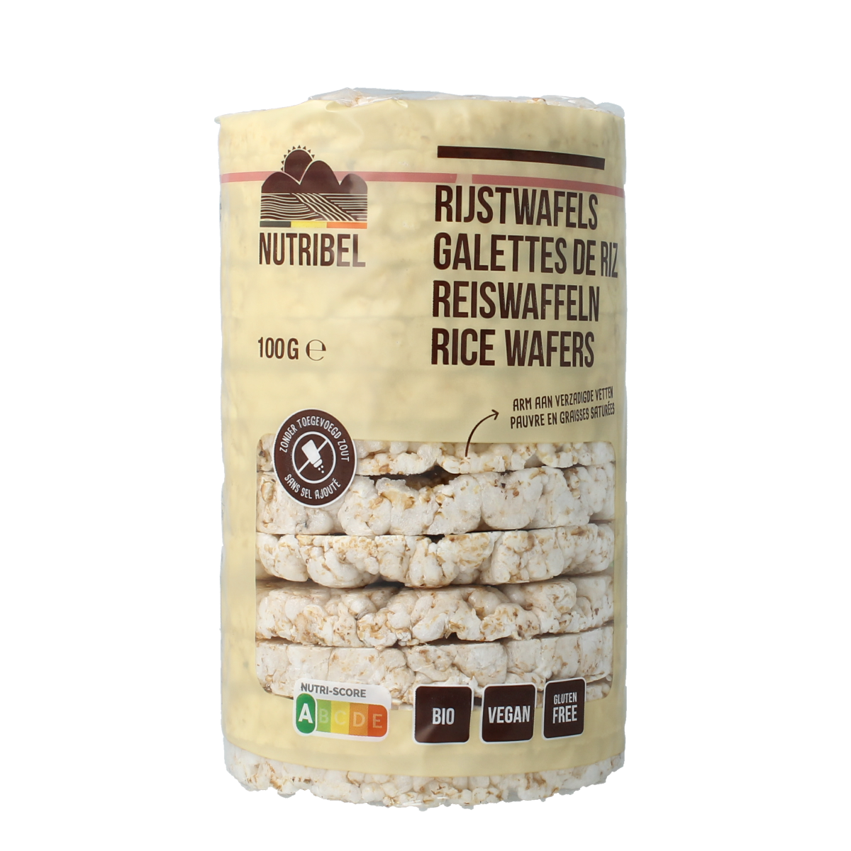 Nutribel Rijstwafels zonder zout glutenvrij bio 100.00 Gram