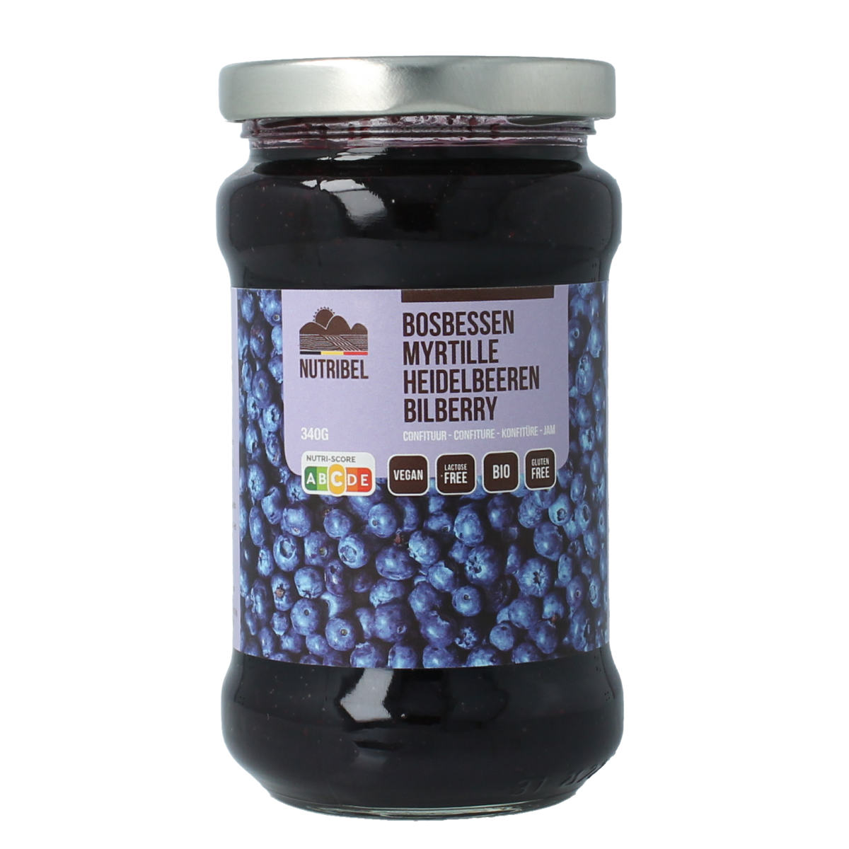 Nutribel Bosbessen confituur bio 340.00 Gram