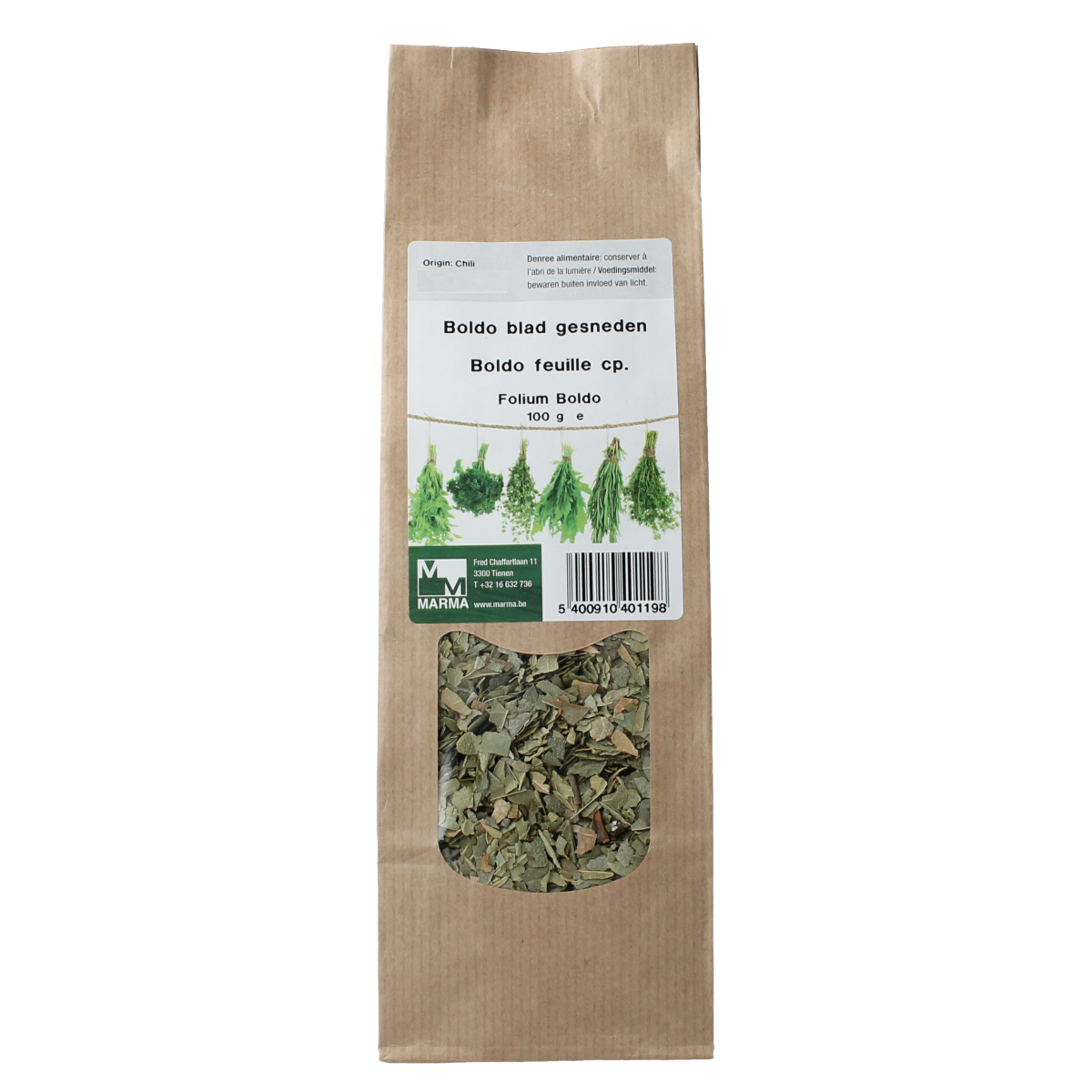 Marma Boldo blad gesneden 100.00 Gram