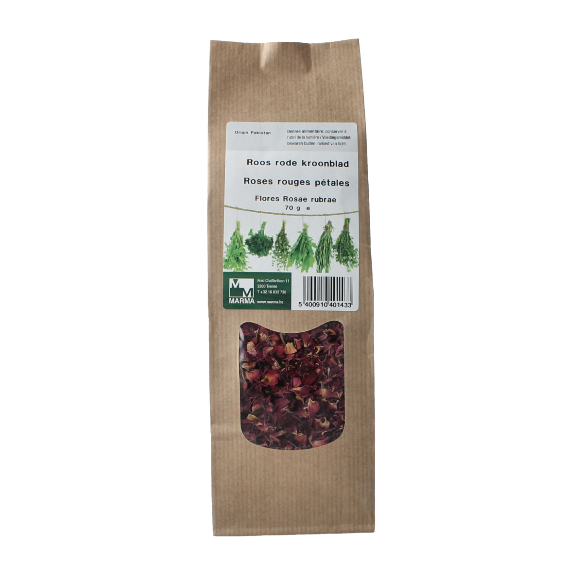 Marma Roos rode kroonblad 70.00 Gram