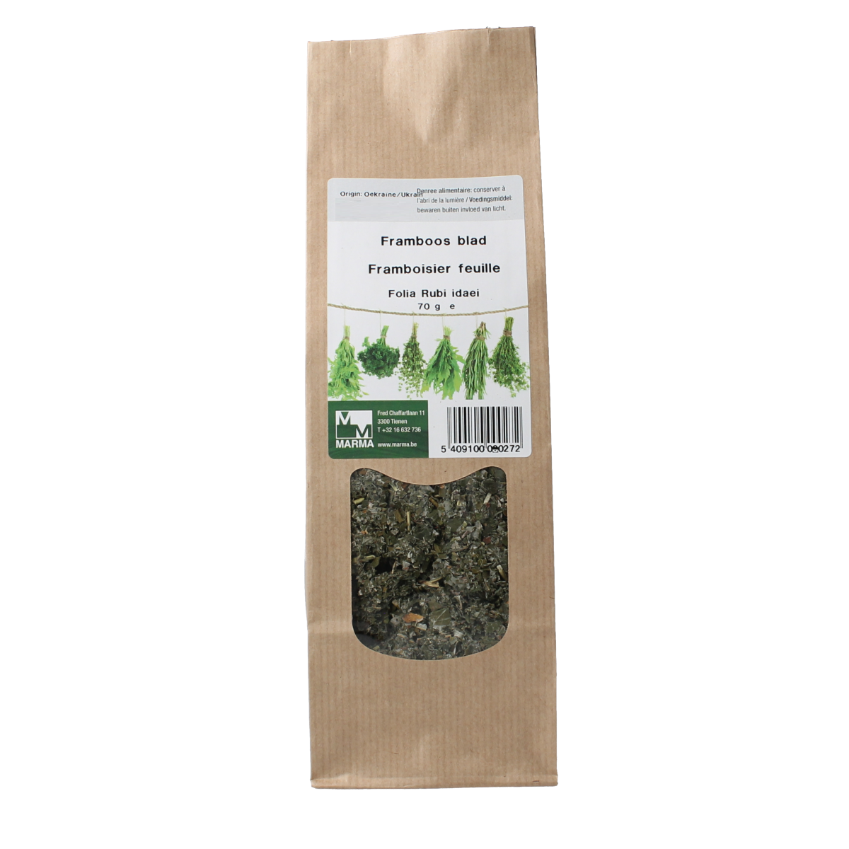 Marma Framboos blad 70.00 Gram