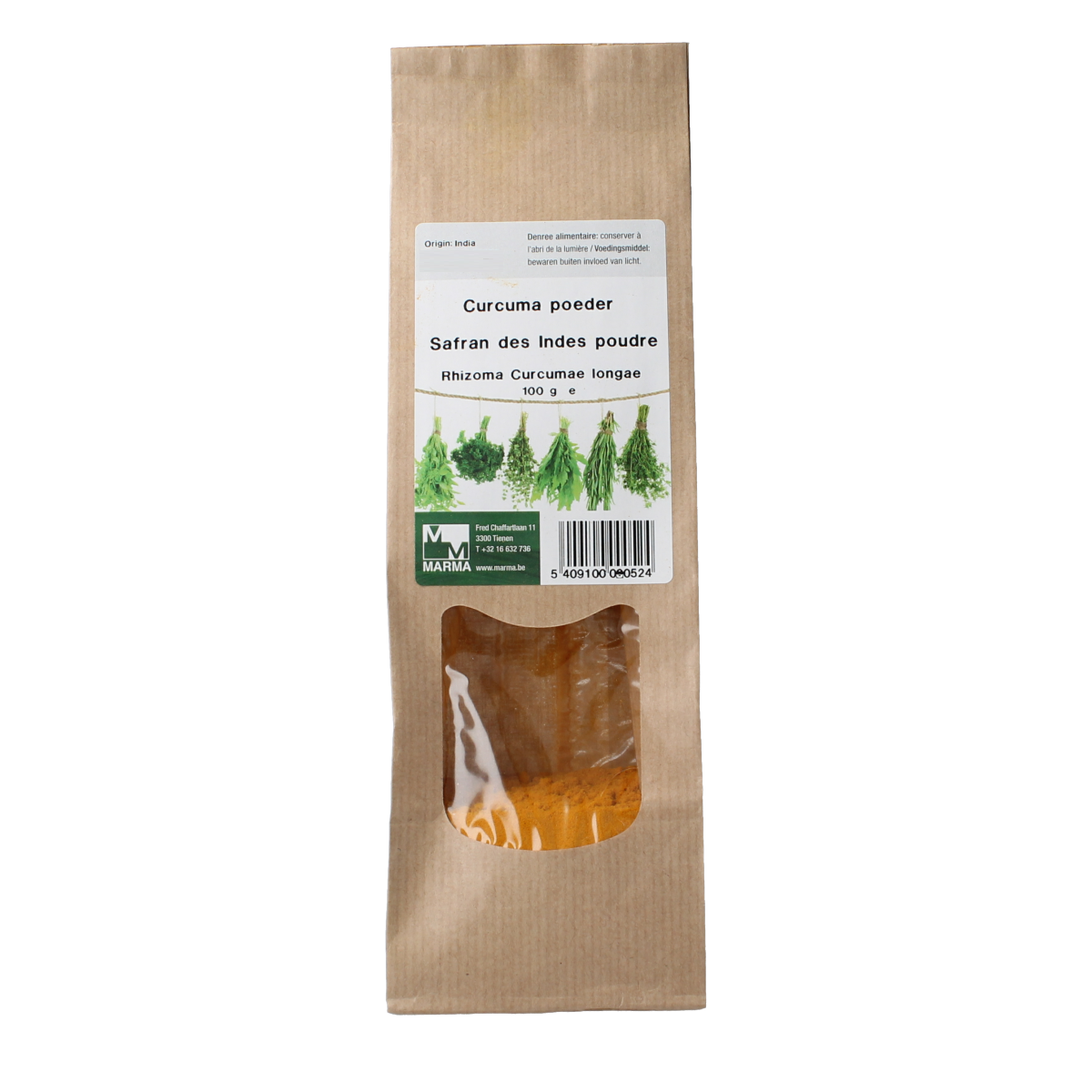 Marma Curcuma poeder 100.00 Gram