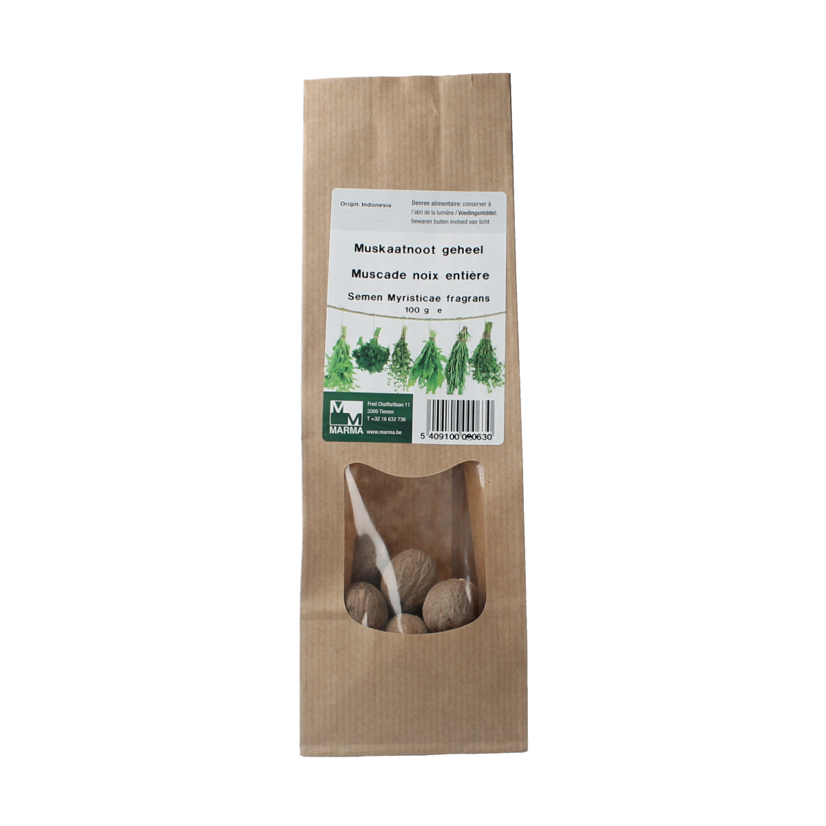 Marma Muskaatnoot geheel 100.00 Gram