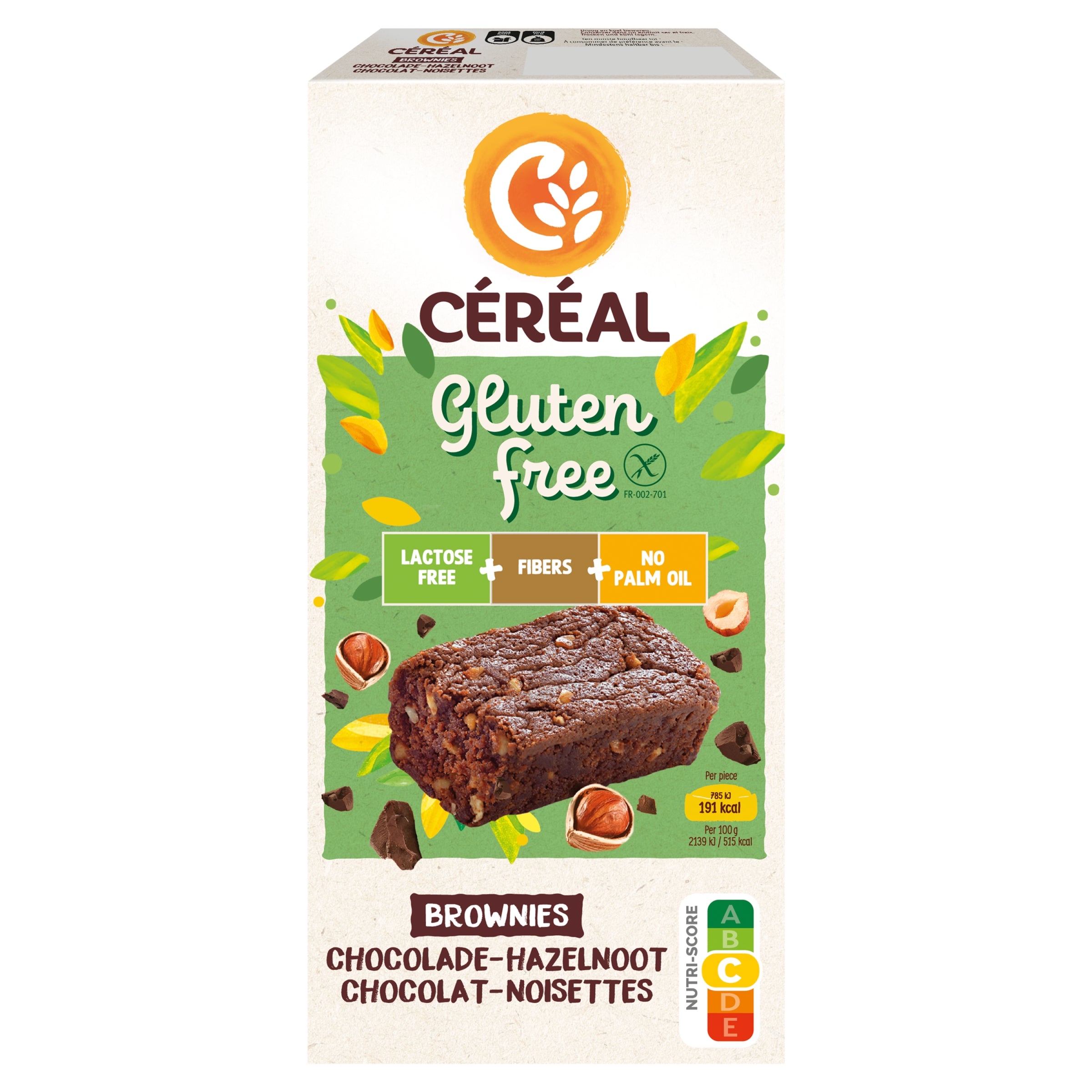 Cereal Brownies chocolade & hazeln gluten- lactosevrij 150 Gram