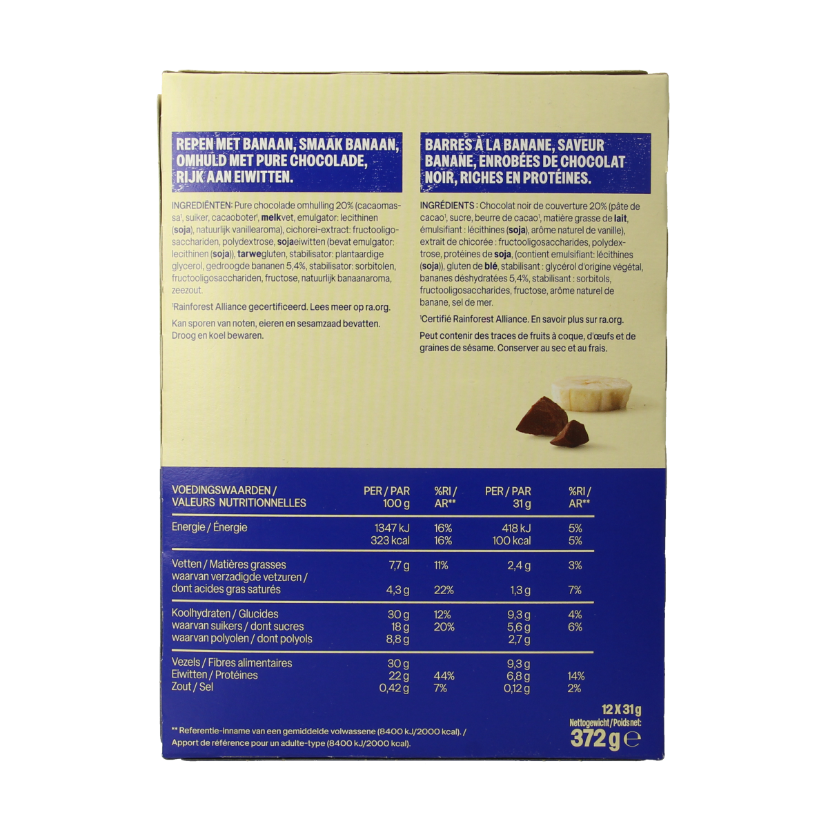 WeCare High protein bars banana choco 372.00 Gram