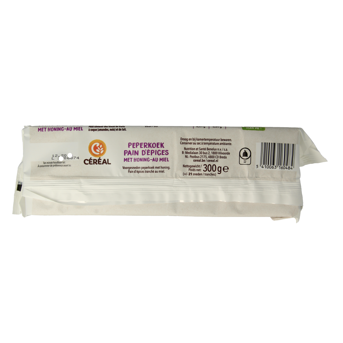 Cereal Peperkoek met honing 300.00 Gram