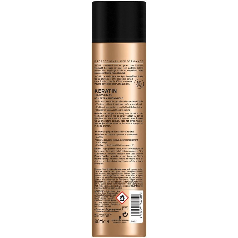 Syoss Keratine haarspray 400 Milliliter