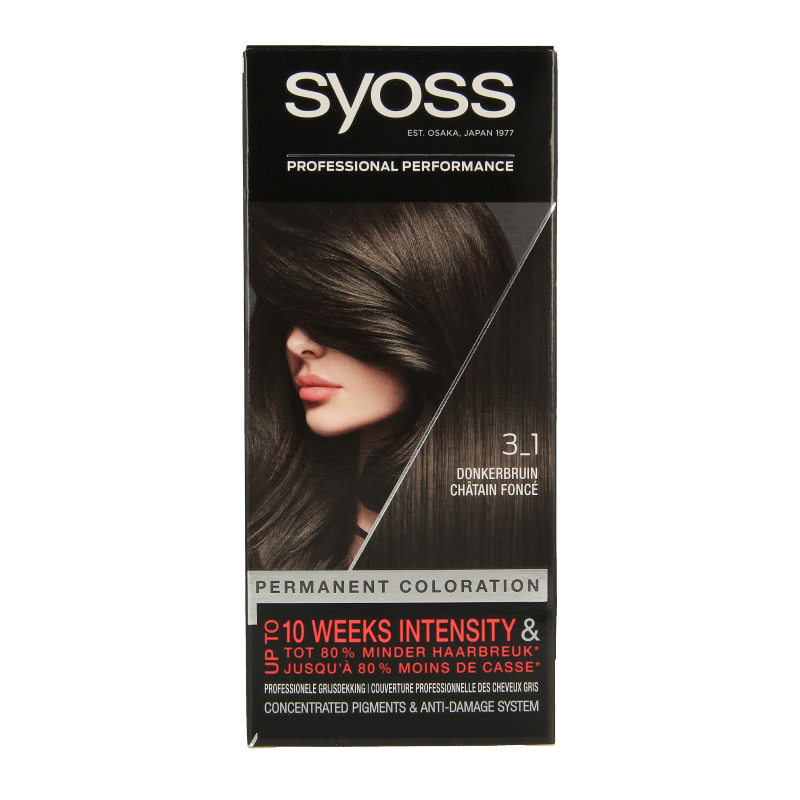 Syoss Color baseline 3-1 donkerbruin haarverf 1 Set