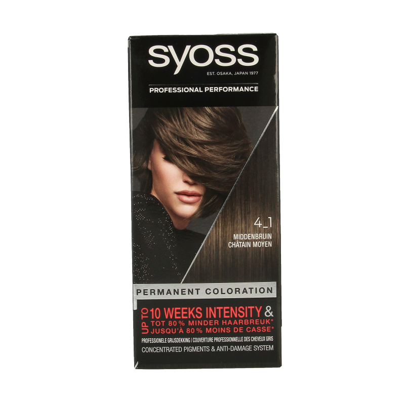 Syoss Color baseline 4-1 middenbruin haarverf 1 Set
