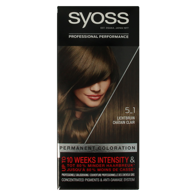 Syoss Color baseline 5-1 lichtbruin haarverf 1 Set