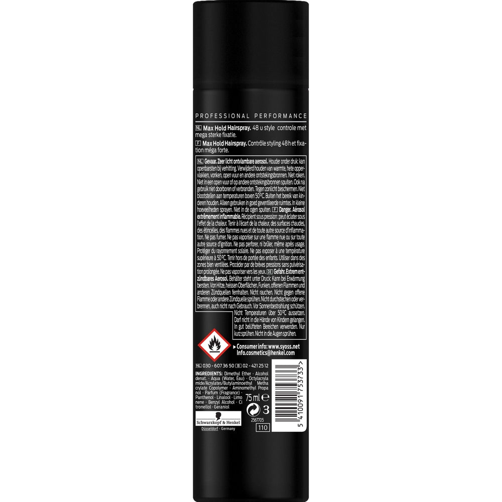 Syoss Hairspray max hold mini 75 Milliliter