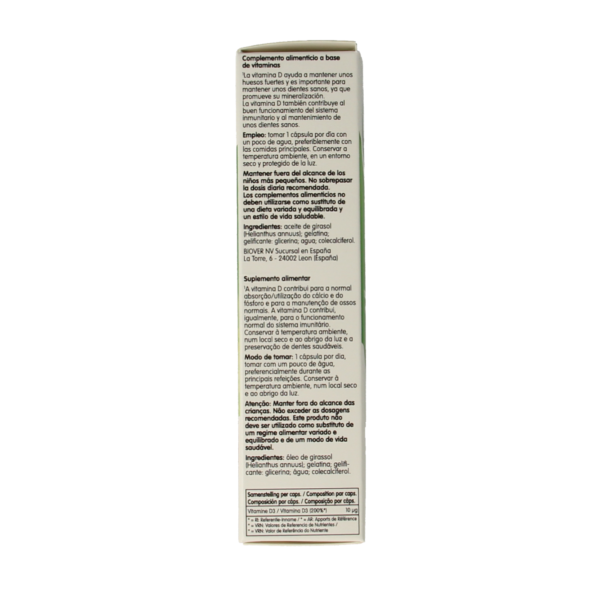 Biover Vitamine D3 30.00 Capsules
