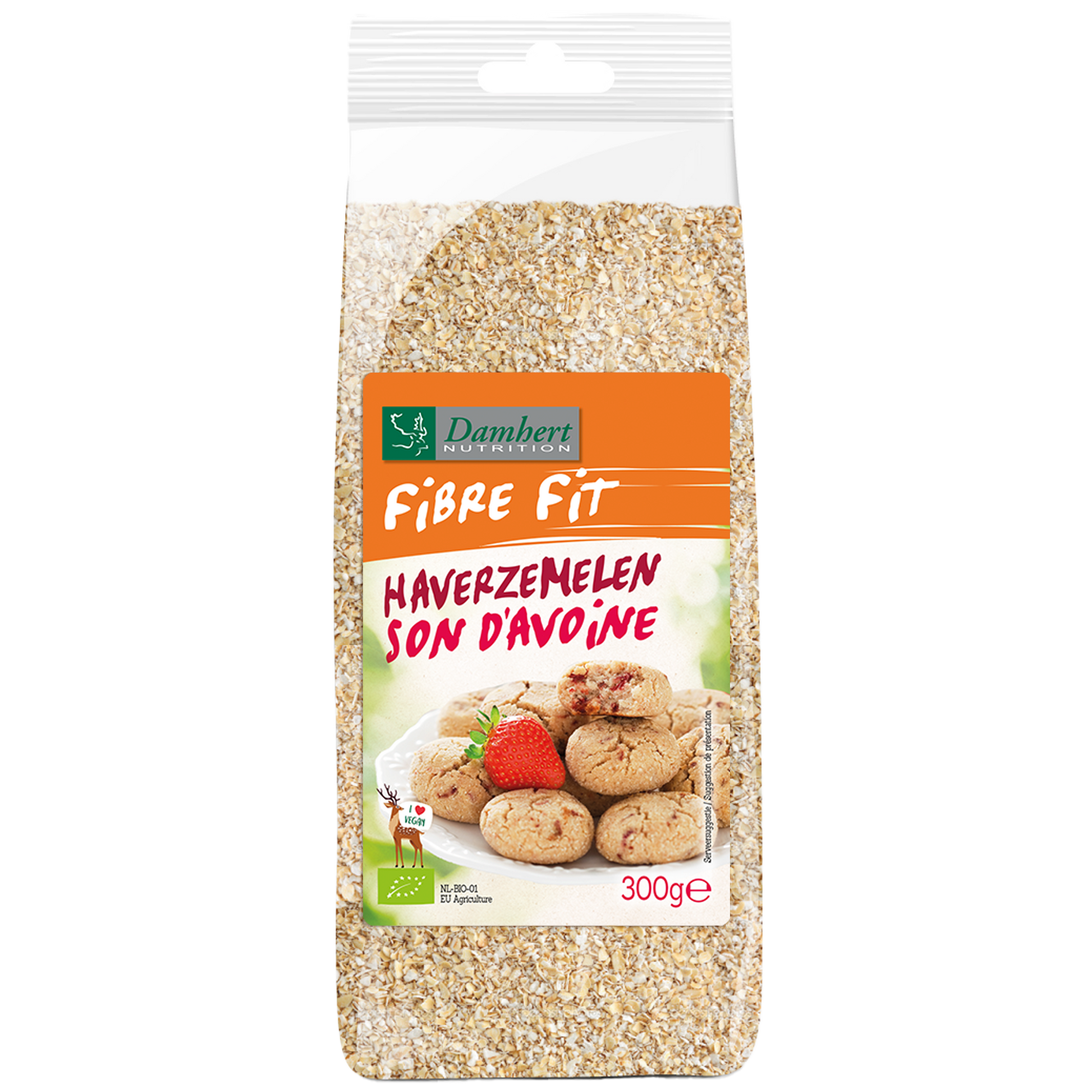 Damhert Fibre fit haverzemelen bio 300.00 Gram