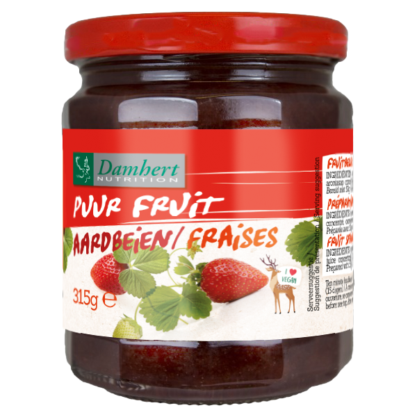 Damhert Puur fruit confituur aardbei 315.00 Gram