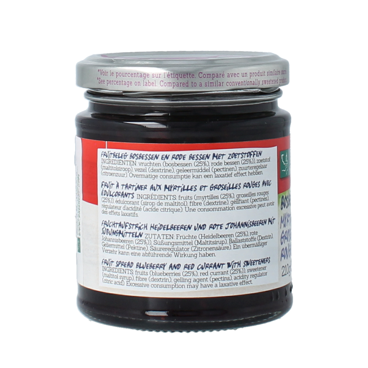 Damhert Confituur bosbes/rode bes low carb 210.00 Gram