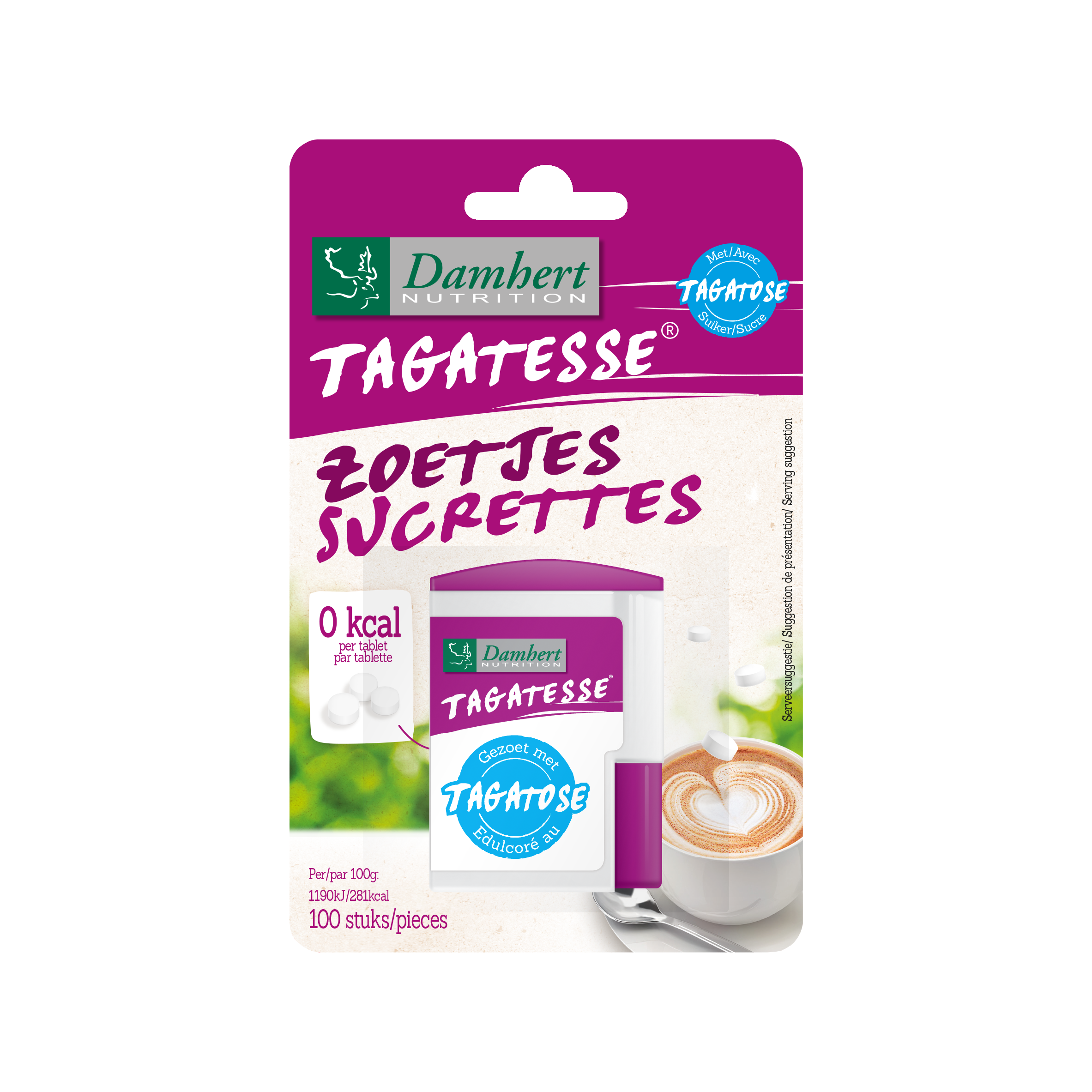 Damhert Tagatesse dispenser bio 100.00 Stuks