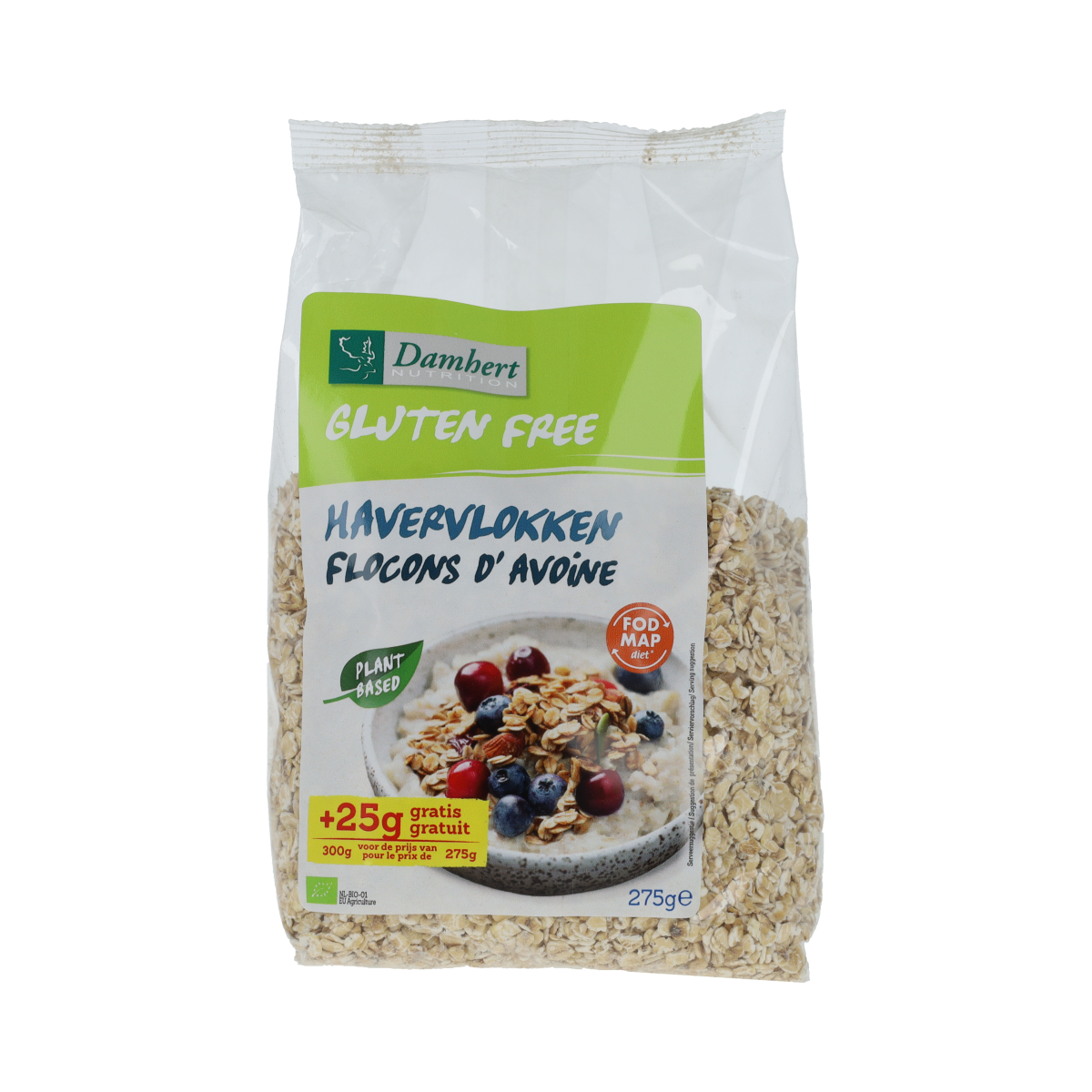 Damhert Havervlokken glutenvrij bio 275.00 Gram