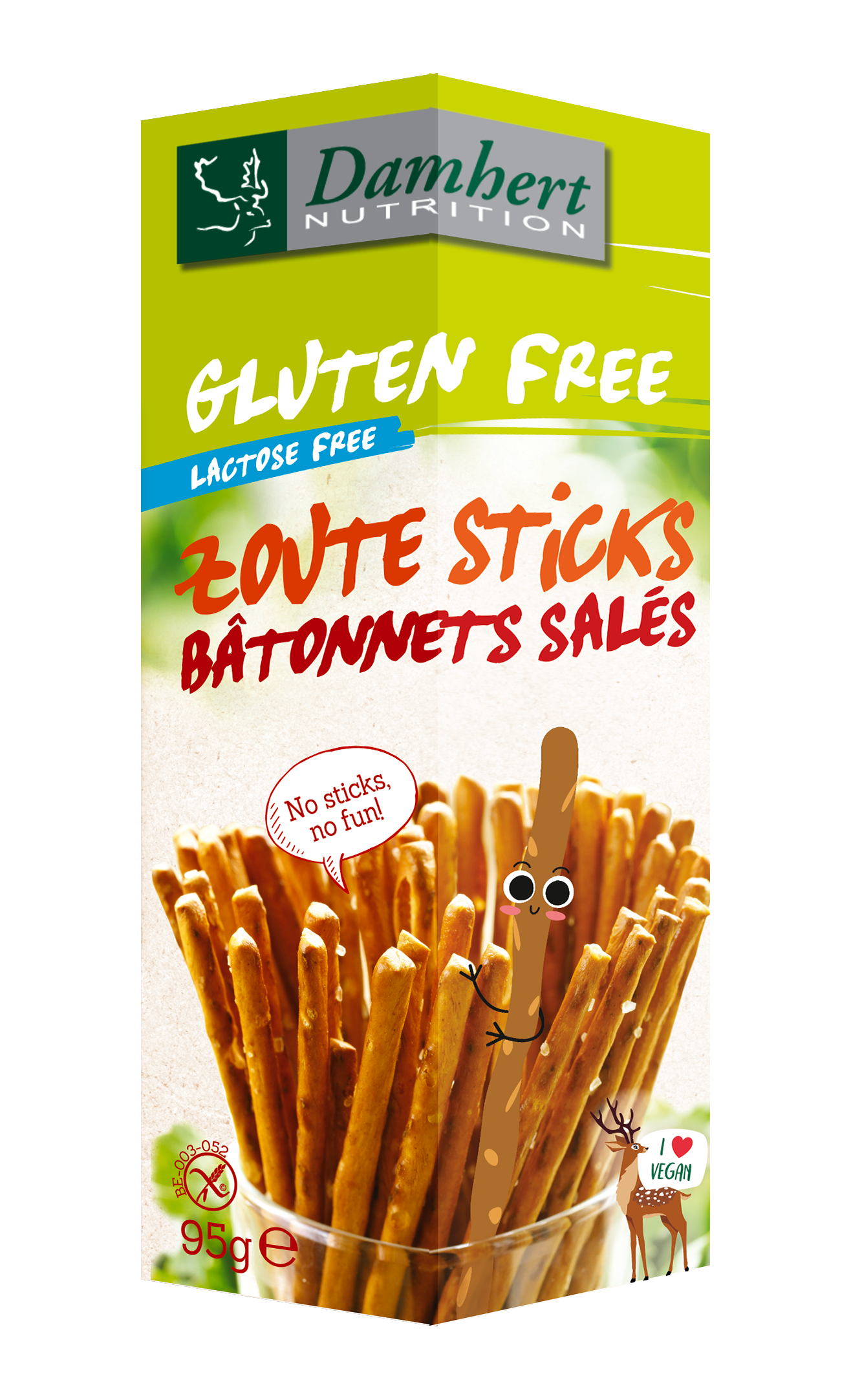 Damhert Zoute sticks glutenvrij 95.00 Gram