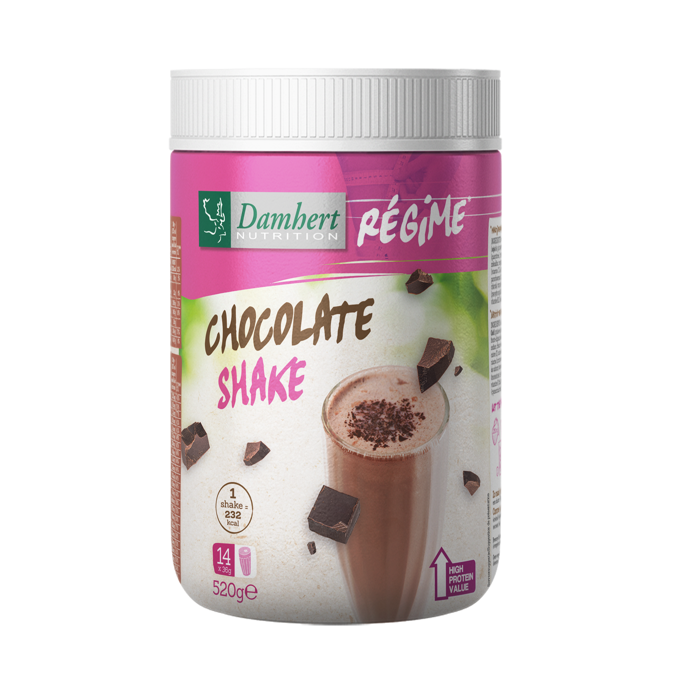 Damhert Regime maaltijd shake chocolade 520 Gram