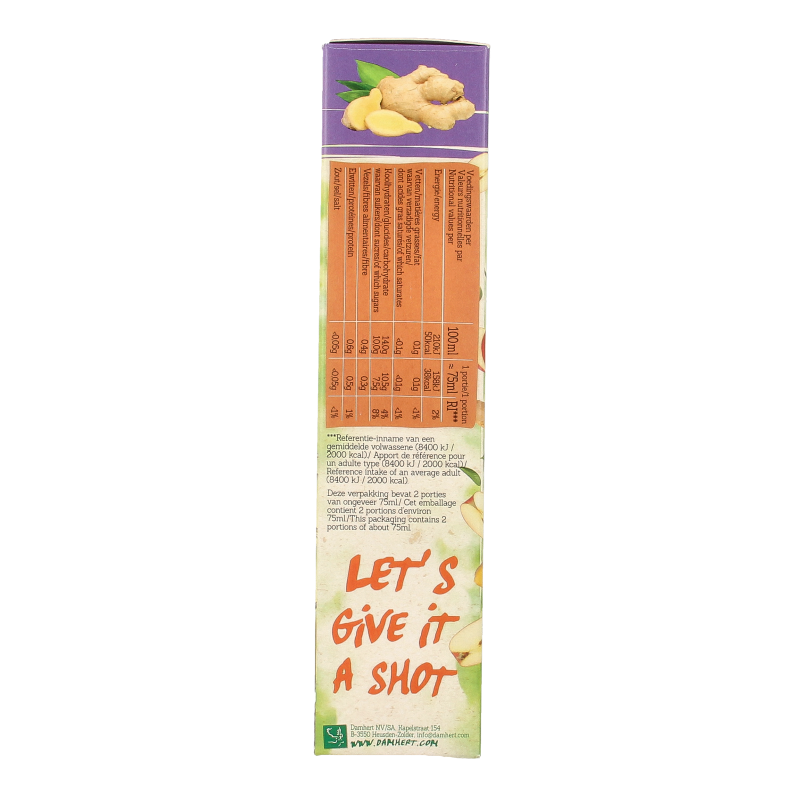 Damhert Energy shot gember duo 150 Gram