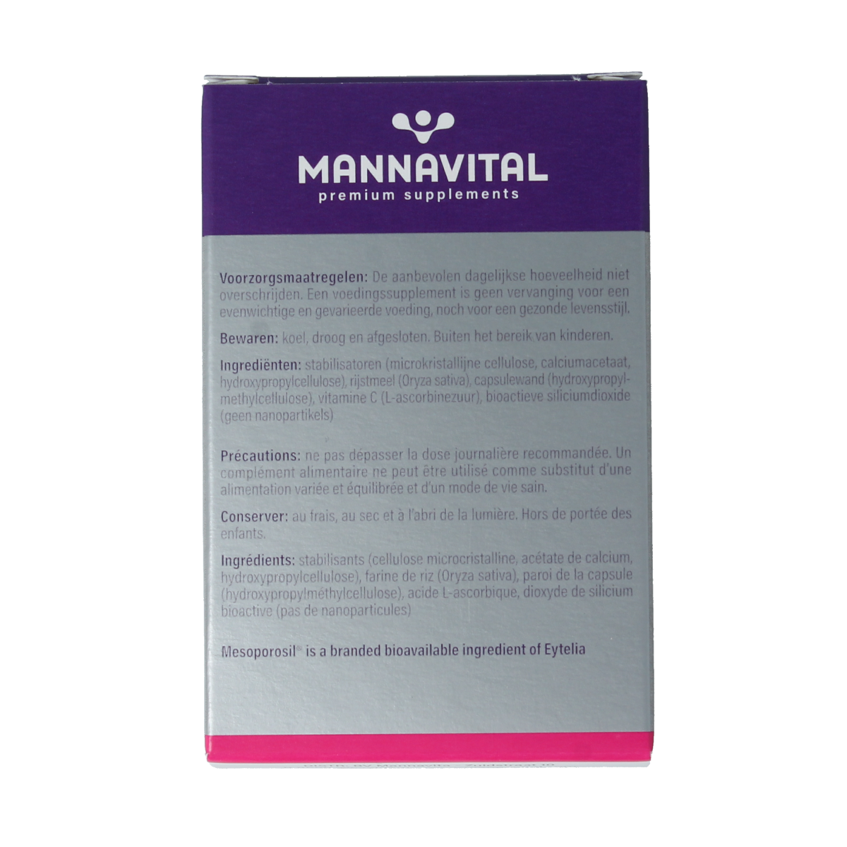 Mannavital Silicium platinum 90.00 Vegetarische capsules