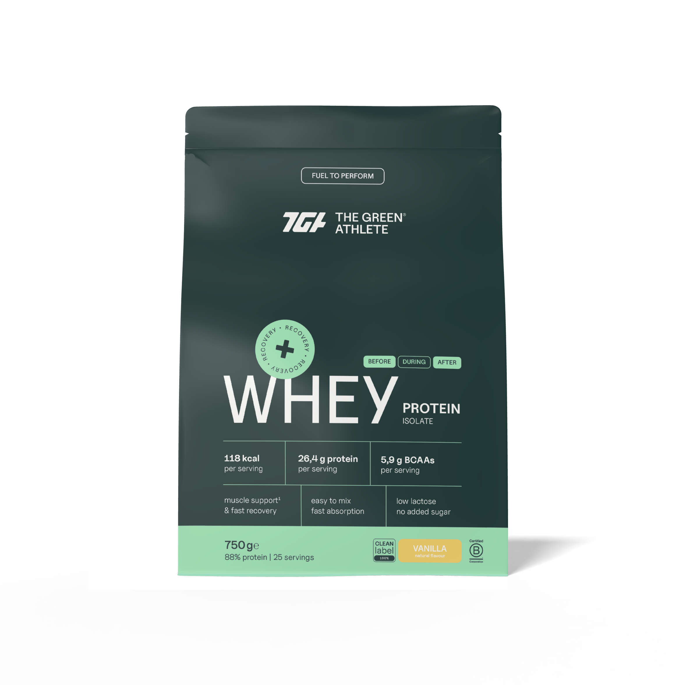 The Green Athlete Whey protein isolate vanilla 750.00 Gram