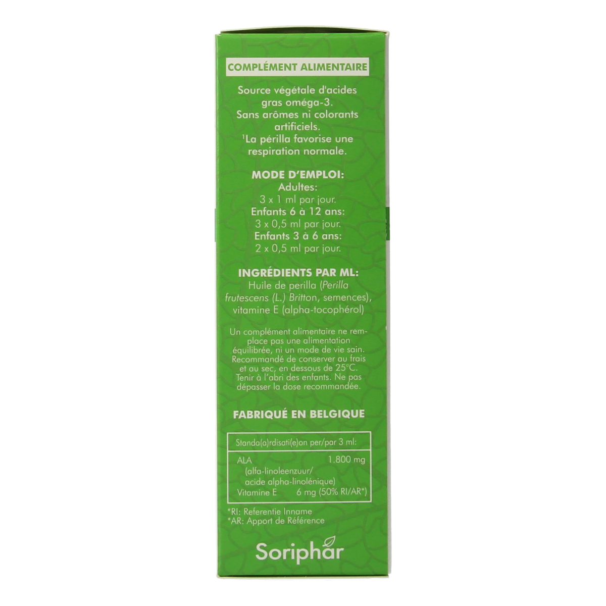 Soriphar Perilla olie omega 3 bio 50.00 Milliliter