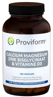 Proviform Calcium magnesium zink bisglycinaat & D3 180.00 Vegetarische capsules