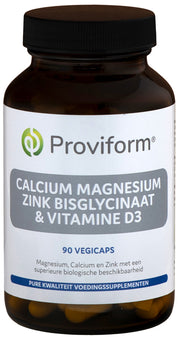 Proviform Calcium magnesium zink bisglycinaat & D3 90.00 Vegetarische capsules