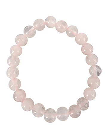 Ruben Robijn Kralenarmband roze kwarts 8mm 1.00 Stuks