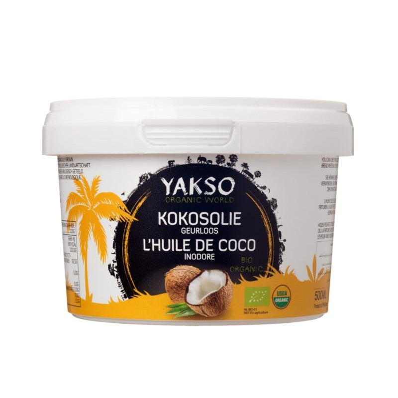 Yakso Kokosolie geurloos bio 500 Milliliter