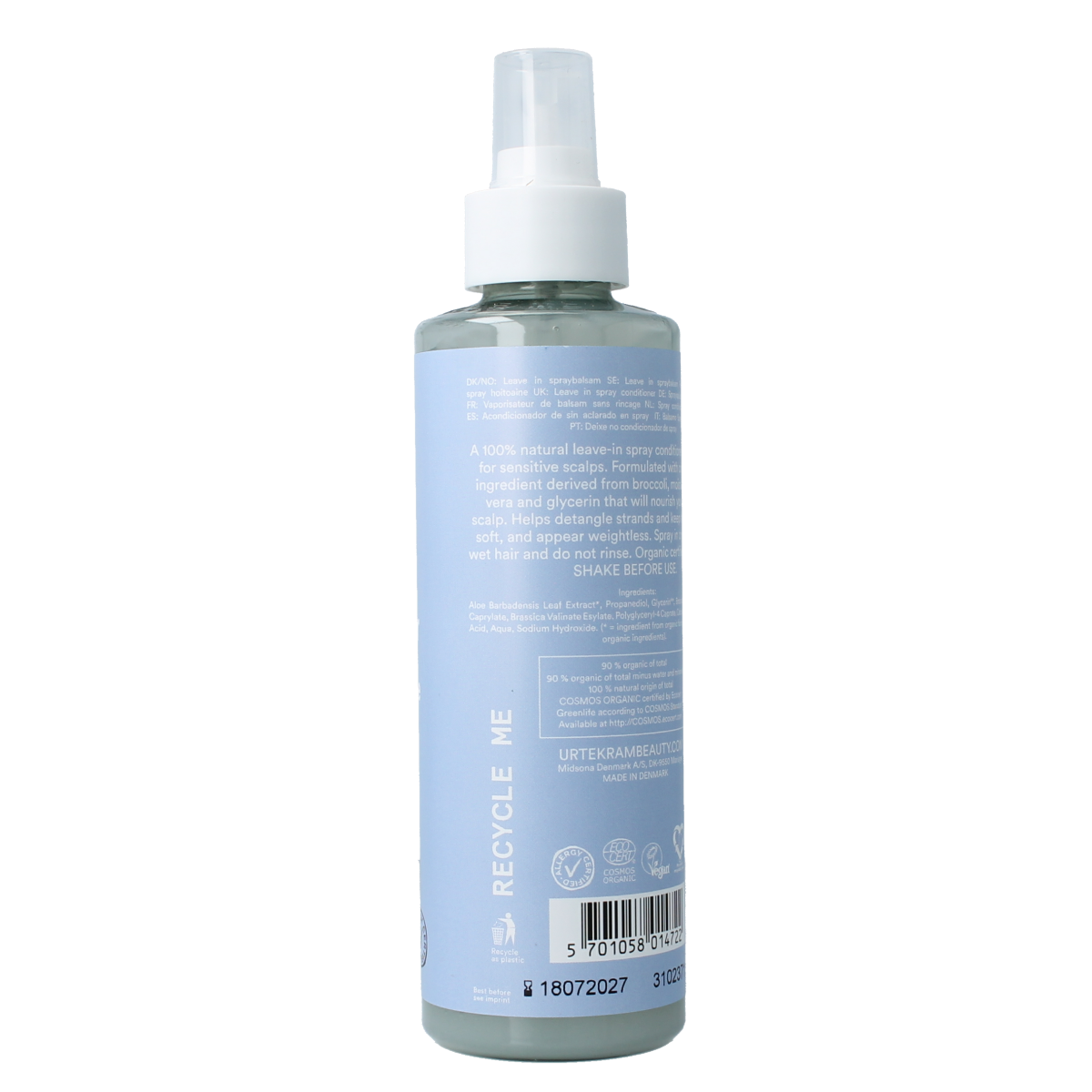 Urtekram Gevoelig huid spray conditioner bio 250.00 Milliliter