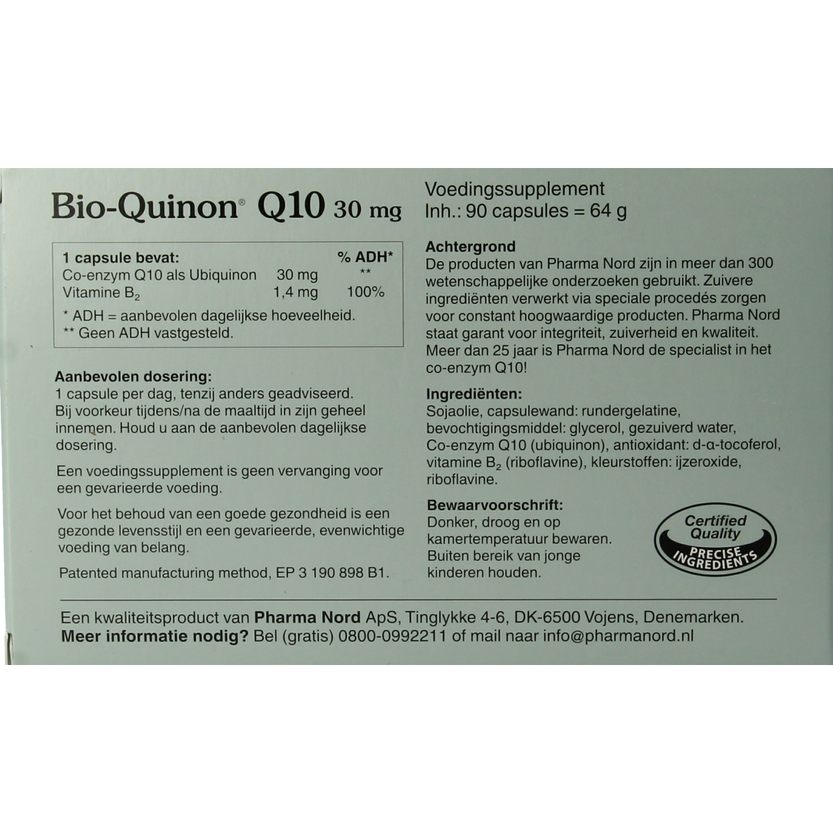 Pharma Nord Bio quinon Q10 30mg 90.00 Capsules