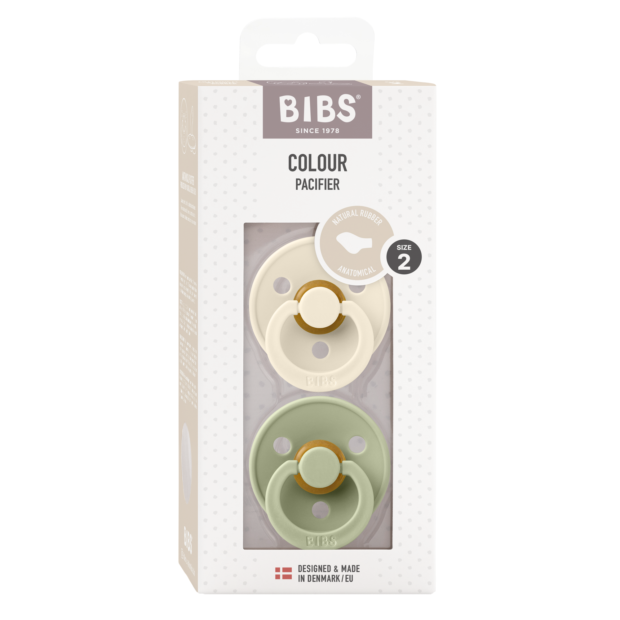 Bibs Fopspeen anatomical maat 2 ivory/sage 2.00 Stuks